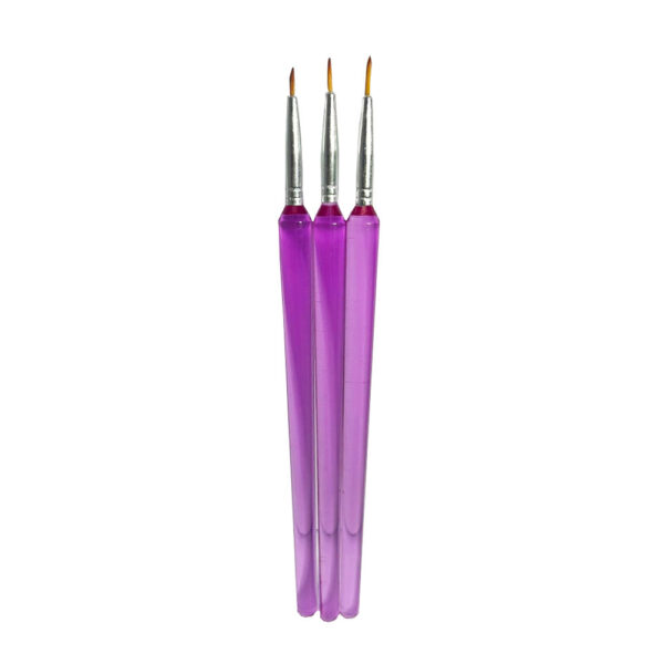 Kit Pincel Fino Roxo 3 Unidades
