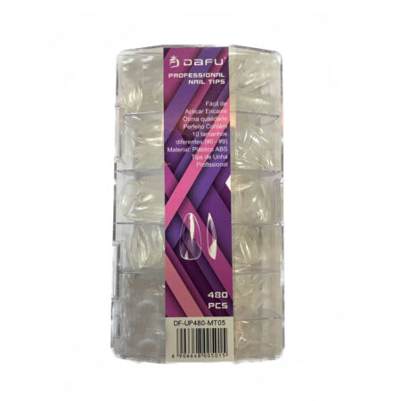 Postiça Almond Base Fosca Transparente Dafu 480 unidades