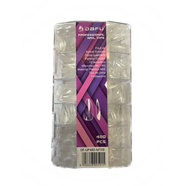 Postiça Almond Base Fosca Transparente Dafu 480 unidades
