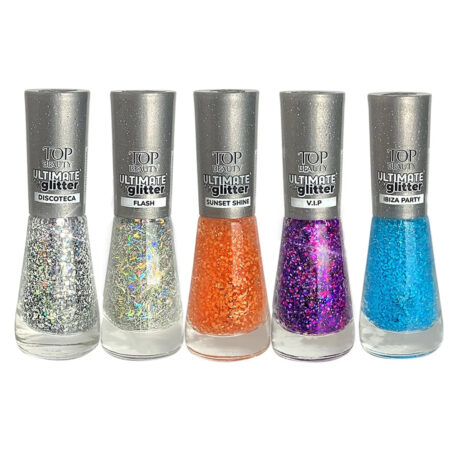 Kit 5 Esmaltes Top Beauty Glitter