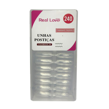Postiça Quadrada Transparente Real Love 240 unidades