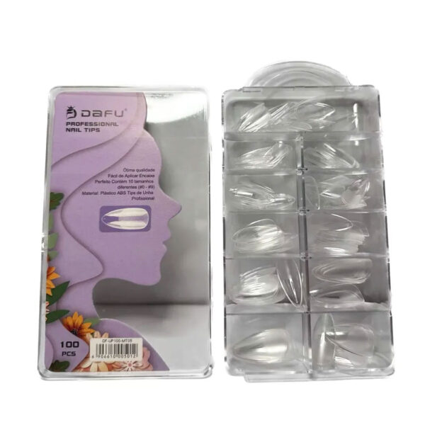 Postiça Almond Base Fosca Transparente Dafu 100 unidades - Image 2
