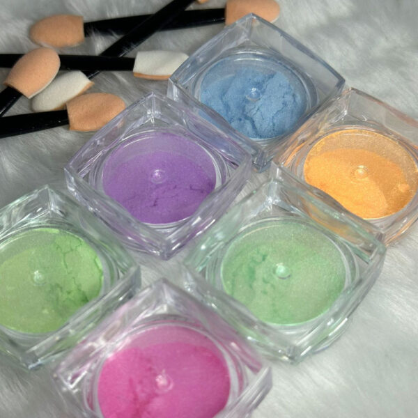 Kit Pó Cromado Leefen Neon Colorido 6 unidades - Imagem 2