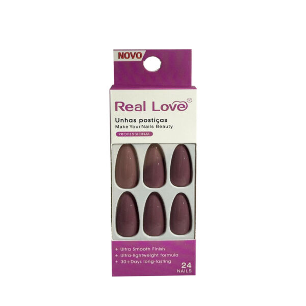 Unha Postiça Nude Almond Real Love 24 Unidades