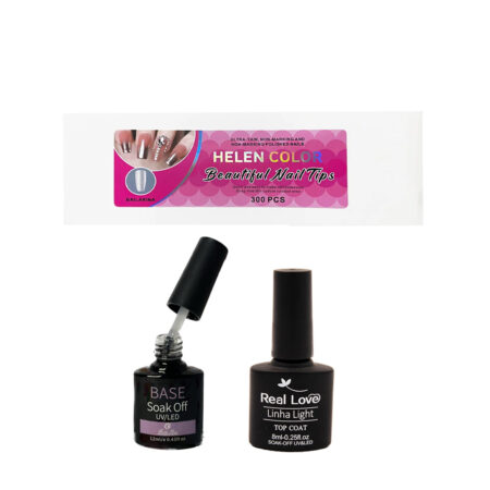 Kit Soft Gel Bailarina + Base Gel Bella Rosa + Top Coat Real Love