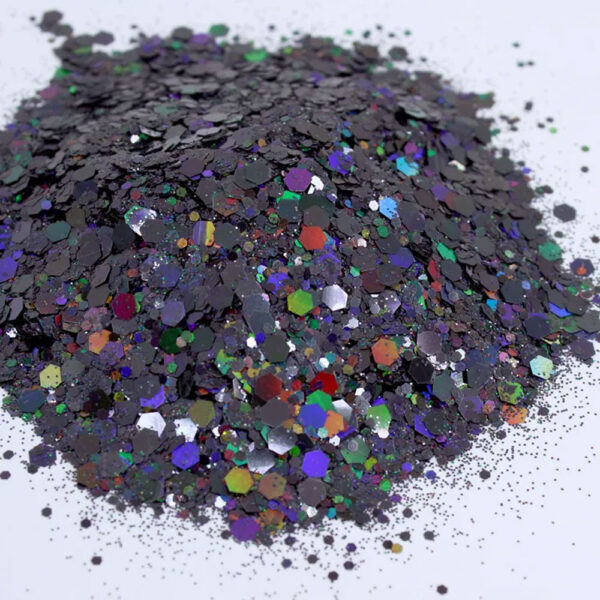 Glitter Flocado Preto Pequeno - Imagem 2