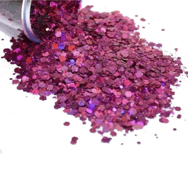 Glitter Flocado Rosa Pequeno - Imagem 2