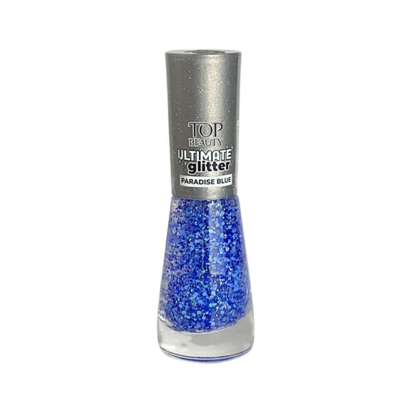 Esmalte Top Beauty  Ultimate Glitter Paradise Blue 9ml