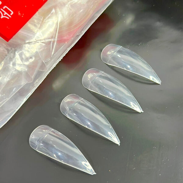 Tip Stileto Transparente 500 unidades Pacote - Image 2