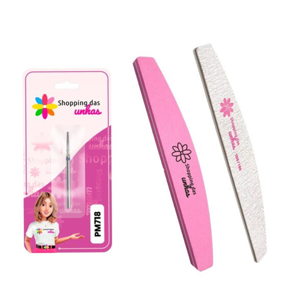Kit Lixas + Broca Diamantada PM718 Shopping das Unhas