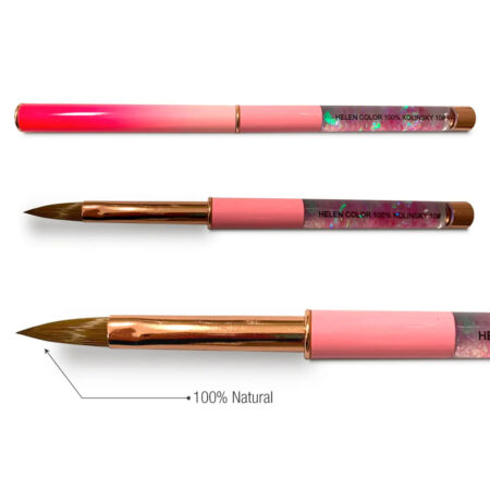 Pincel Kolinsky 100% Helen Color #10 Rosa