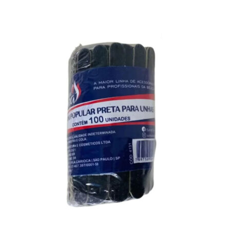 Lixa Mini Preta Santa Clara 8cm 100 unidades