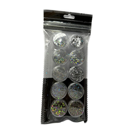 Kit Glitter Prata Dafu 10 Unidades