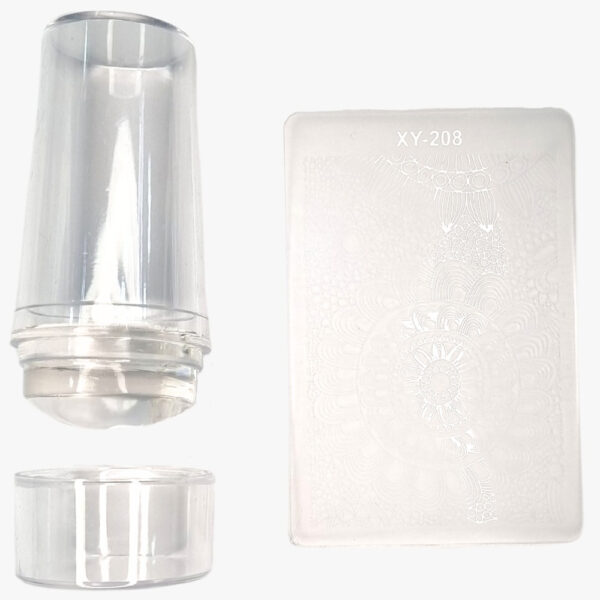 Carimbo de Silicone Médio com Placa de Desenho Transparente