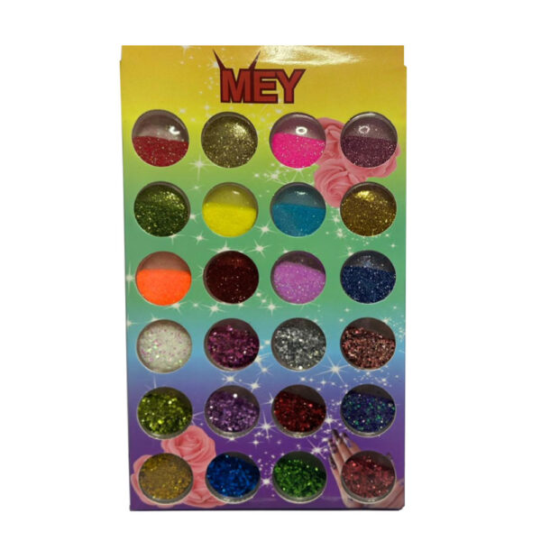 Kit Glitter Colorido Mey 24 unidades