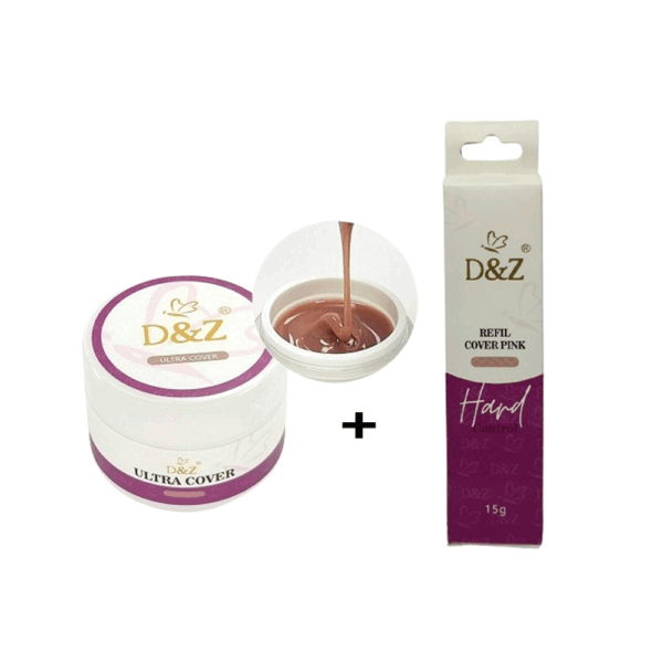 Kit Gel DZ Cover Pink 18g + Sache Cover Pink 15g