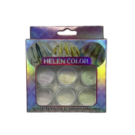Kit  Pó Cromado Sereia Helen Color 6 unidades