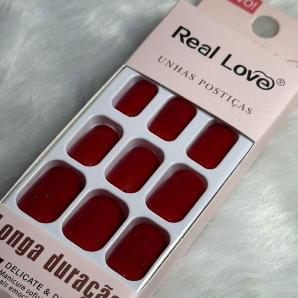 Unha Postiça Vermelho Real Love 24 Unidades - Imagem 2