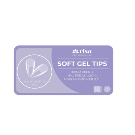 Postiça Soft Gel Almond Curto Risa 550 unidades