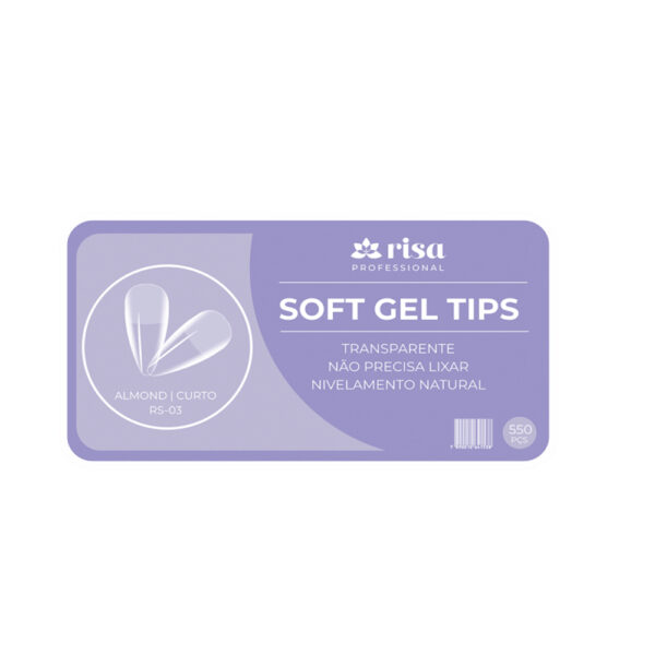 Postiça Soft Gel Almond Curto Risa 550 unidades
