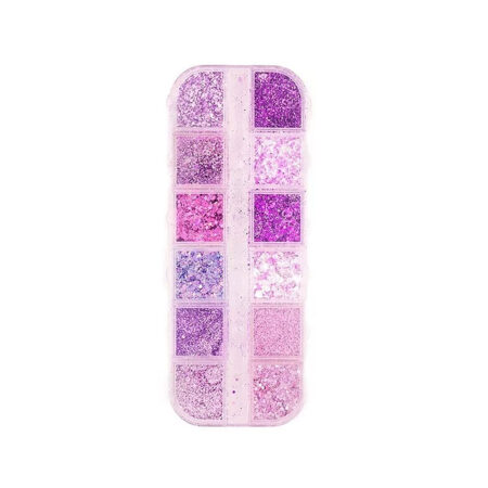Kit Decoração Glitter Roxo Real Love 12 unidades
