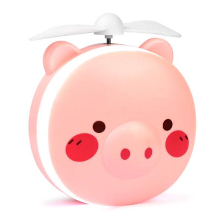 Ventilador e Espelho Portátil Porquinho