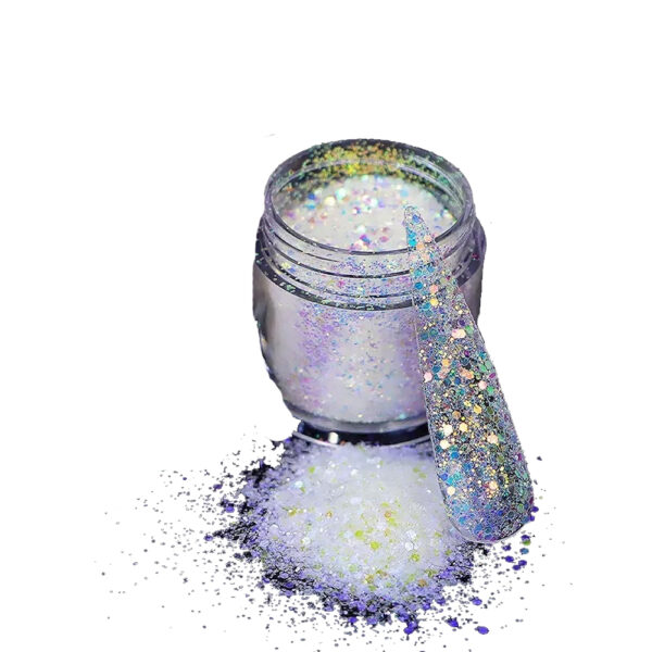 Glitter Flocado Branco Pequeno - Imagem 2