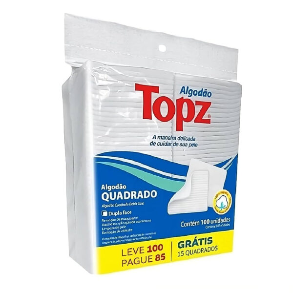 Algodão Quadrado Topz 100 unidades