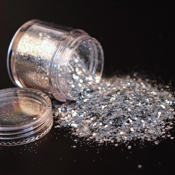 Glitter Flocado Prata Pequeno - Imagem 2