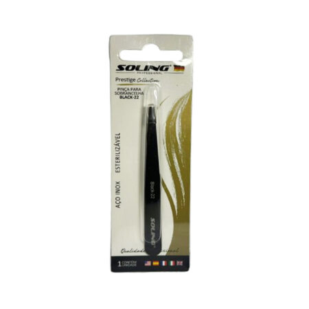 Pinça de Sobrancelha Reta Soling Black-22