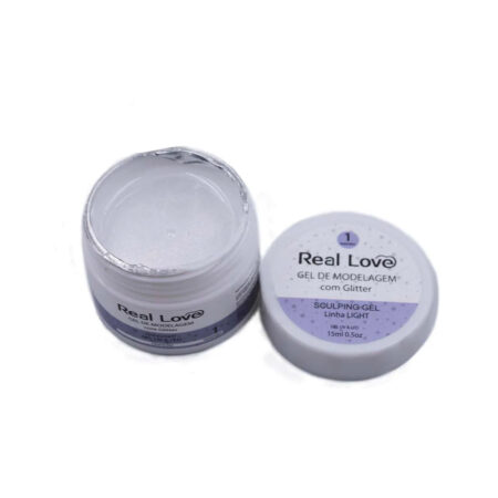 Gel Real Love Transparente 1 com Glitter 15ml