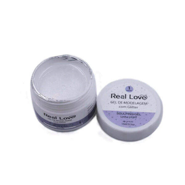 Gel Real Love Transparente 1 com Glitter 15ml