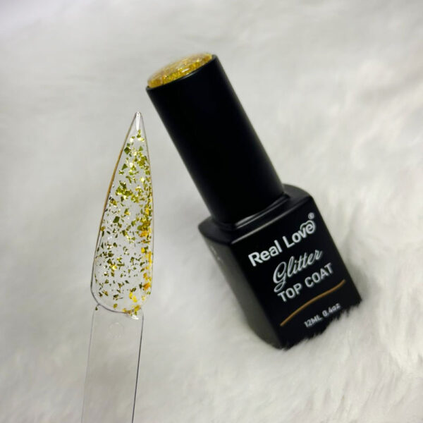 Top Coat Glitter 01 Real Love 12ml - Imagem 2