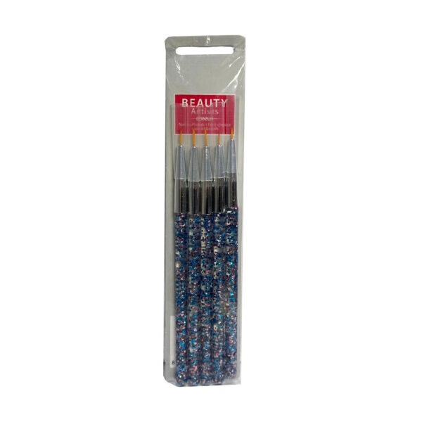 Kit Pincel Fino Glitter Beauty 5 unidades