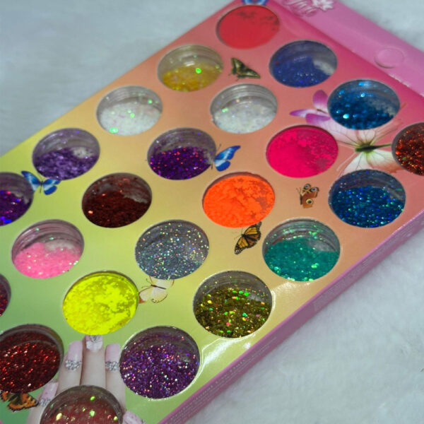 Kit Glitter e Pó Cromado Lirio 24 unidades - Imagem 2