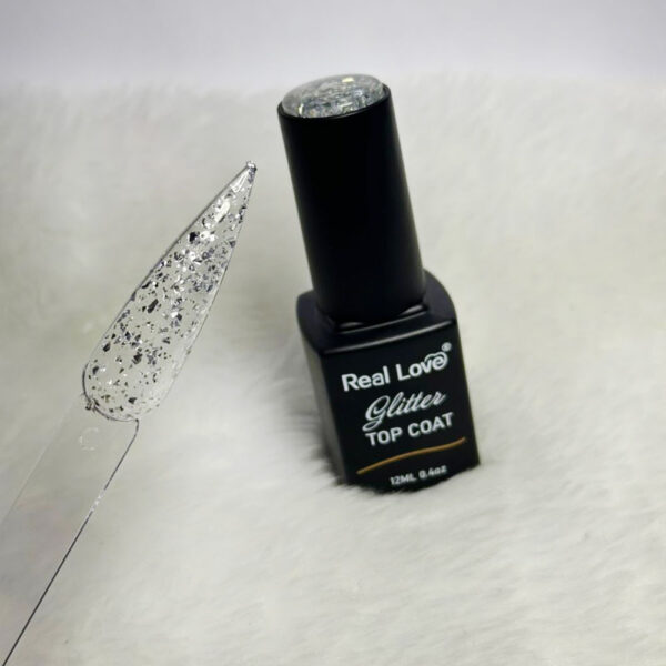 Top Coat Glitter 03 Real Love 12ml - Imagem 2