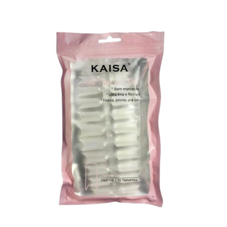 Tips Soft Gel Curvatura C Transparente Fosca Kaisa 240 unidades