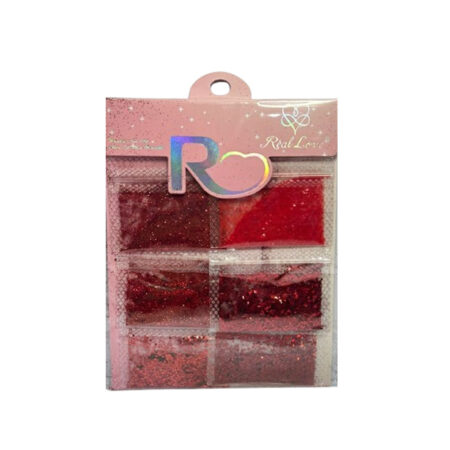 Kit Glitter Real Love Cartela Vermelho 6 unidades