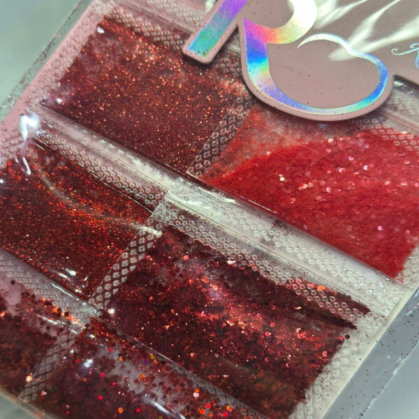 Kit Glitter Real Love Cartela Vermelho 6 unidades - Imagem 2