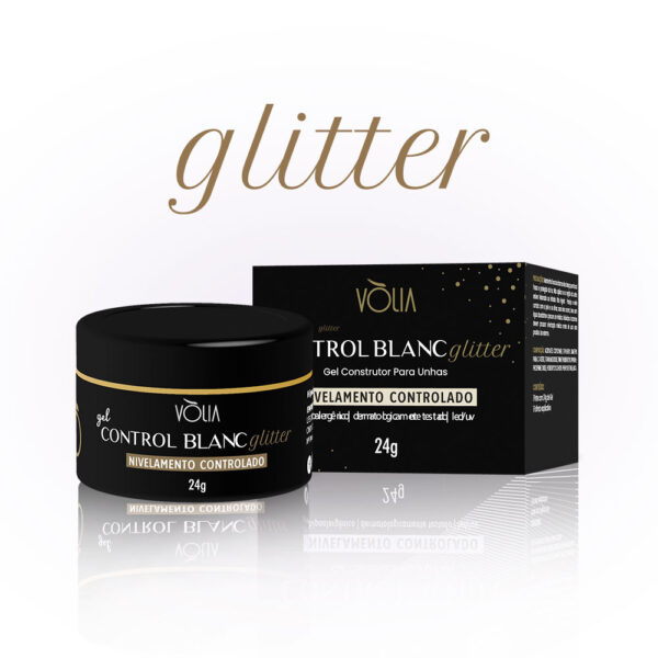 Gel Volia Control Blanc Glitter 24g