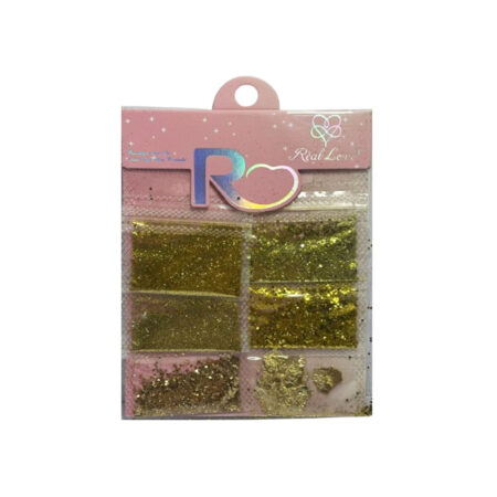 Kit Glitter Real Love Cartela Dourado 6 unidades
