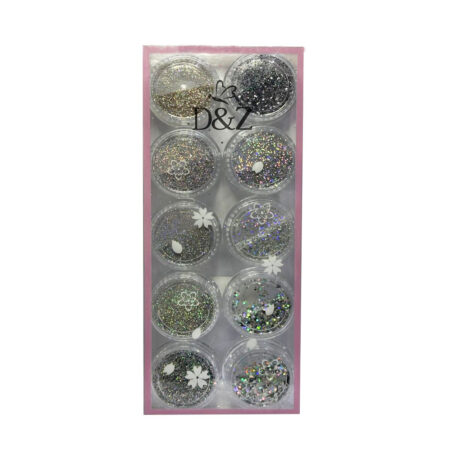 Kit Glitter DZ Prata 10 unidades