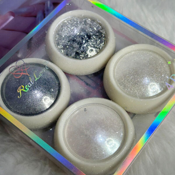 Kit Po Cromado e Folha de Ouro Gos98 Real Love 4 unidades - Imagem 2