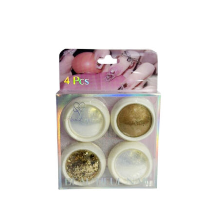 Kit Po Cromado e Folha de Ouro Gos99 Real Love 4 unidades