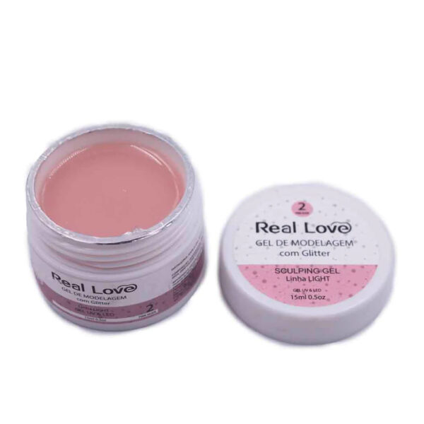 Gel Real Love Pink Nude 2 com Glitter 15ml