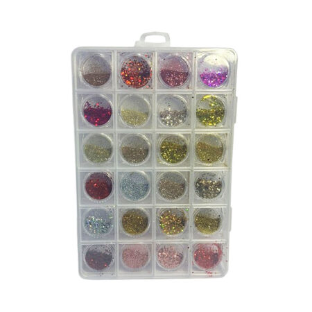Kit Glitter Colorido Fingertip 24 unidades