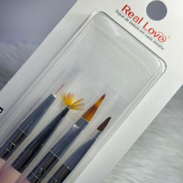 Kit Pincel Furta Cor Rosa Real Love 4 unidades - Image 2
