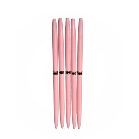 Kit Pincel Fino Rosa Com Tampa 5 unidades