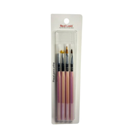Kit Pincel Furta Cor Rosa Real Love 4 unidades