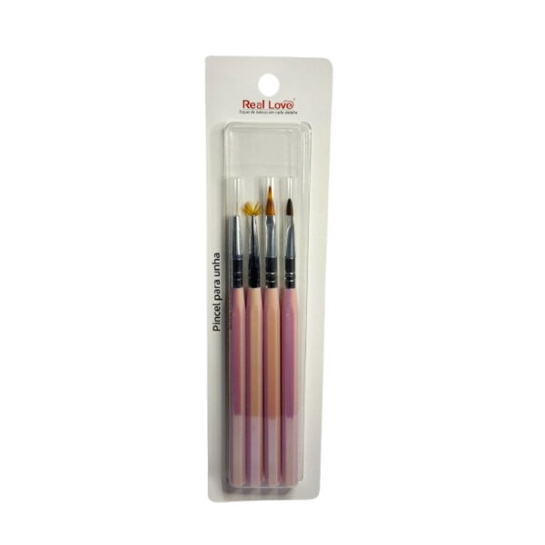 Kit Pincel Furta Cor Rosa Real Love 4 unidades
